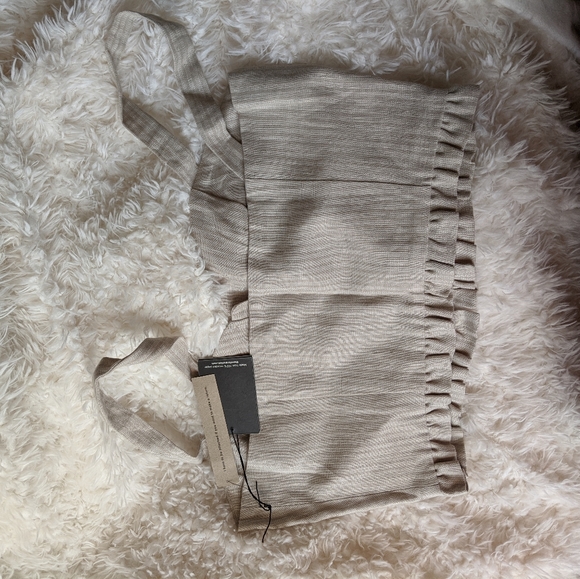 NWT Reformation Mackenzie Linen Beige Crop Top 12 - Picture 5 of 6